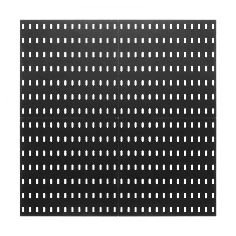 VEVOR Pegboard Combination Kit, 11" x 11" Plastic Pegboard, 4 Panels, Peg Board Wall Organizer Kit with Accessories, for Garage Tool Storage Kitchen Living Room Craft Room Office Bathroom Home, Black
