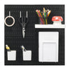 VEVOR Pegboard Combination Kit, 11" x 11" Plastic Pegboard, 4 Panels, Peg Board Wall Organizer Kit with Accessories, for Garage Tool Storage Kitchen Living Room Craft Room Office Bathroom Home, Black