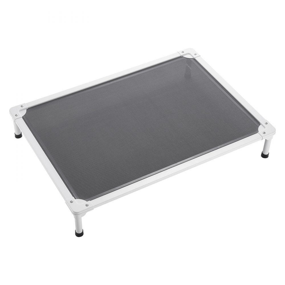 VEVOR Elevated Dog Bed for Large Dogs, Portable Raised Dog Cot with Aluminum Tube Metal Frame and Breathable Textilene Mesh, Indoor & Outdoor Pet Cooling Raised Hammock Bed, L, Gray