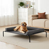 VEVOR Elevated Dog Bed for Large Dogs, Portable Raised Dog Cot with Washable Pillow, Indoor & Outdoor Pet Cooling Raised Hammock Bed with Steel Metal Frame and Breathable Teslin Mesh, XL, Gray