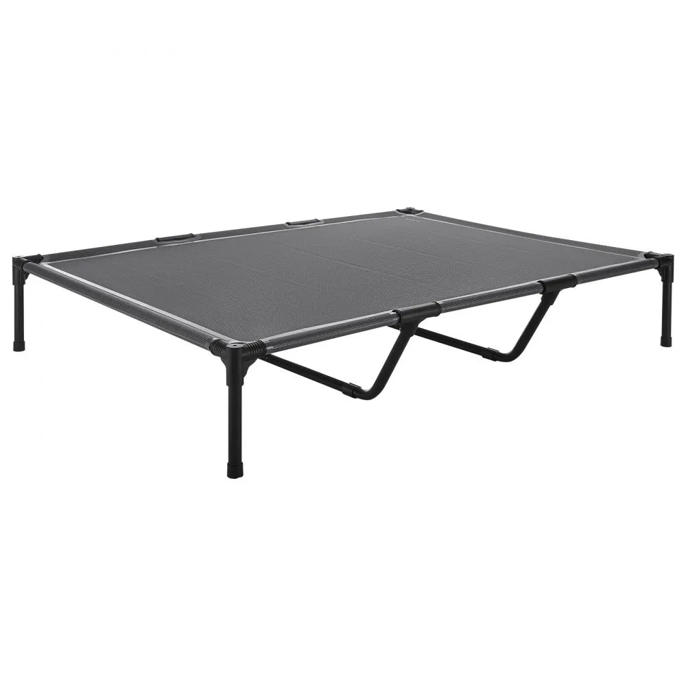 VEVOR Elevated Dog Bed for Large Dogs, Portable Raised Dog Cot with Steel Metal Frame and Breathable Teslin Mesh, Indoor & Outdoor Pet Cooling Raised Hammock Bed, XL, Gray