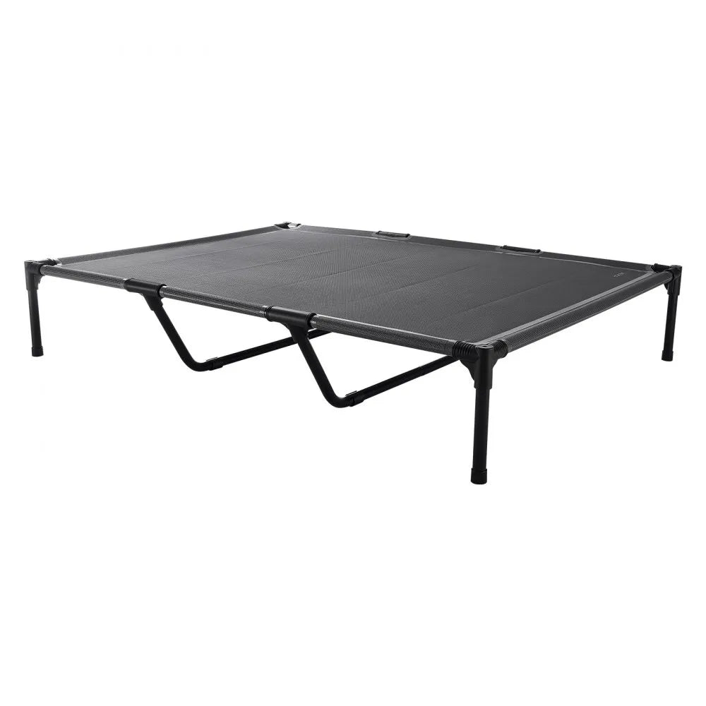 VEVOR Elevated Dog Bed for Large Dogs, Portable Raised Dog Cot with Steel Metal Frame and Breathable Teslin Mesh, Indoor & Outdoor Pet Cooling Raised Hammock Bed, XL, Gray