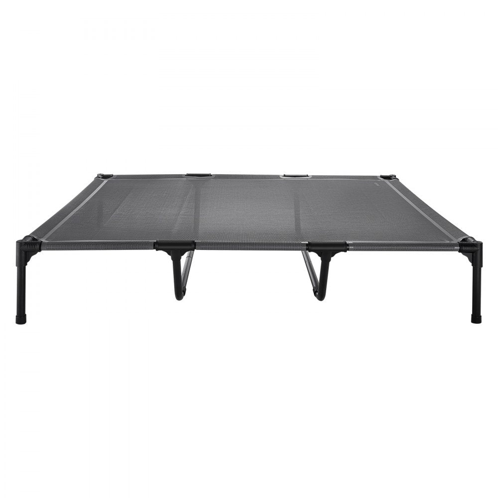 VEVOR Elevated Dog Bed for Large Dogs, Portable Raised Dog Cot with Steel Metal Frame and Breathable Teslin Mesh, Indoor & Outdoor Pet Cooling Raised Hammock Bed, XL, Gray