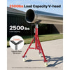 VEVOR Pipe Stand, V Head Pipe Jack Stand Adjustable Height 28-52 Inch, 2500LBS Pipe Jack Stands with Casters, Folding Portable Pipe Stands for 1/8 to 12 Inch Pipe Supporting