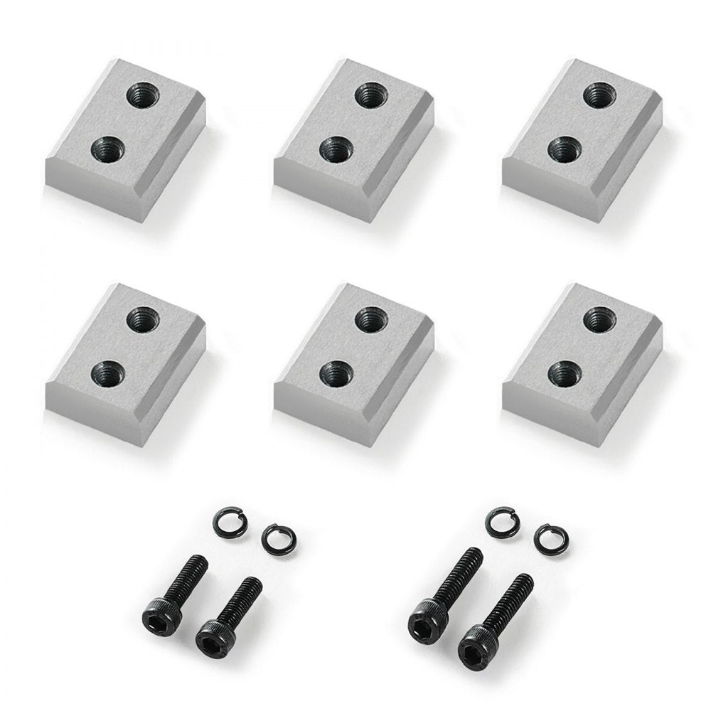 VEVOR Rebar Cutter Blades, 6 Pcs Replacement Jaw Blades for 5/8Inch 16mm #5 Electric Rebar Cutter, Double-sided, CR12MOV High-Hardness Steel, Fast Efficient with Screws and Spring Washer, Silver