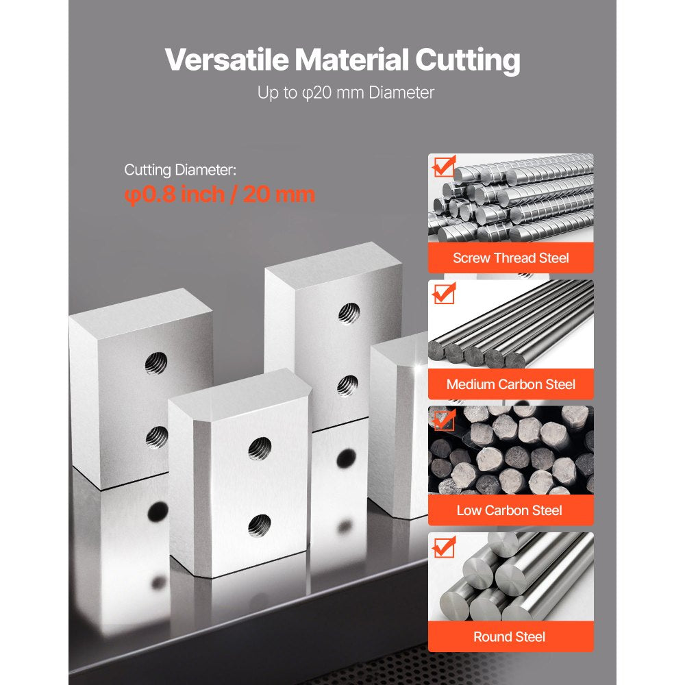 VEVOR Rebar Cutter Blades, 6 Pcs Replacement Jaw Blades for 3/4Inch 20mm #6 Electric Rebar Cutter, Double-sided, CR12MOV High-Hardness Steel, Fast Efficient with Screws and Spring Washer, Silver