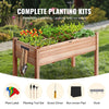 VEVOR Raised Garden Bed, 3.9 x 1.9 x 2.5 ft Wooden Planter Box, Elevated Outdoor Planting Boxes with Legs, for Growing Flowers/Vegetables/Herbs in Backyard/Garden/Patio/Balcony, Burlywood