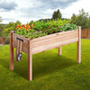 VEVOR Raised Garden Bed, 3.9 x 1.9 x 2.5 ft Wooden Planter Box, Elevated Outdoor Planting Boxes with Legs, for Growing Flowers/Vegetables/Herbs in Backyard/Garden/Patio/Balcony, Burlywood