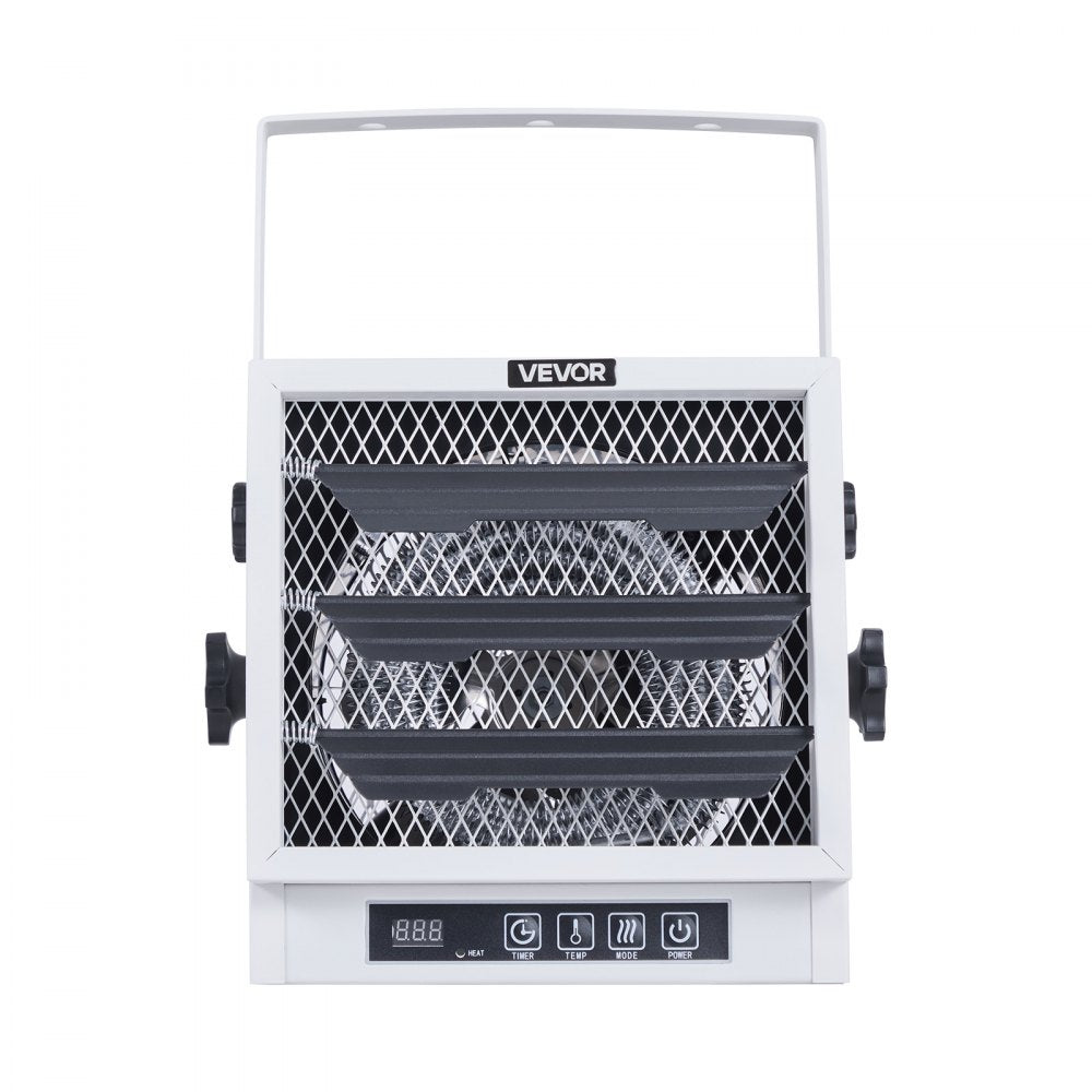 VEVOR Electric Garage Heater, 4800-Watt with Remote Control & 10 Hour Timer & Overheat Protection Wall/Ceiling Mounted Shop Heater, Commercial Fan-forced for Indoor Workshop  Warehouse,240V White