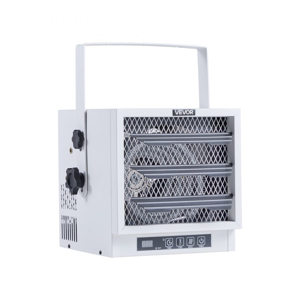 VEVOR Electric Garage Heater, 4800-Watt with Remote Control & 10 Hour Timer & Overheat Protection Wall/Ceiling Mounted Shop Heater, Commercial Fan-forced for Indoor Workshop  Warehouse,240V White