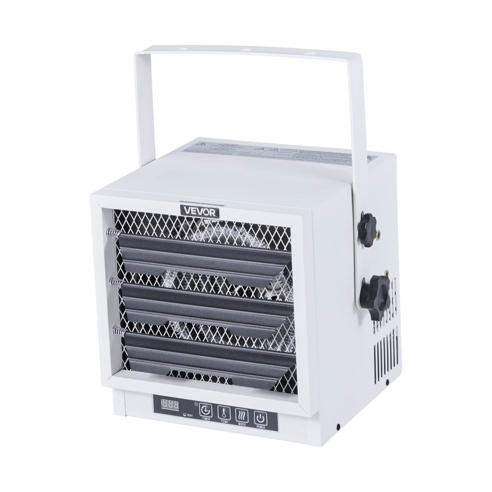 VEVOR Electric Garage Heater, 4800-Watt with Remote Control & 10 Hour Timer & Overheat Protection Wall/Ceiling Mounted Shop Heater, Commercial Fan-forced for Indoor Workshop  Warehouse,240V White
