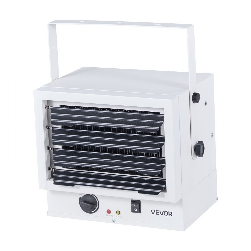VEVOR Electric Garage Heater, 5000-Watt Wall/Ceiling Mounted Shop Heater for 2 Cars, Overheat Protection & 3 Adjustable Angles, Heavy Duty Commercial for Indoor Workshop Warehouse,240V White