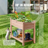 VEVOR Raised Garden Bed, 34 x 18 x 30 in Wooden Planter Box, Elevated Outdoor Planting Boxes with Legs, for Growing Flowers/Vegetables/Herbs in Backyard/Garden/Patio/Balcony, Burlywood
