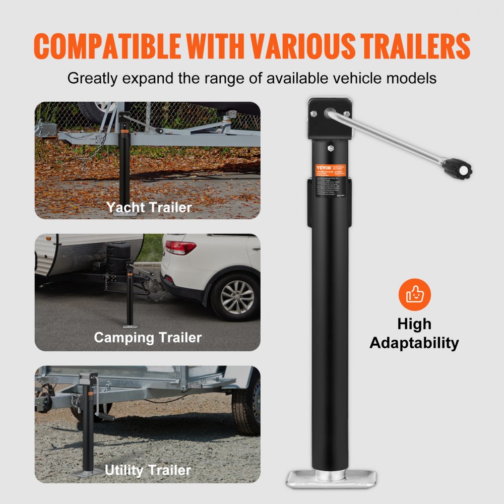 VEVOR Trailer Jack, Trailer Tongue Jack Welding-on 5000 lb Weight Capacity, Trailer Jack Stand with Handle for lifting RV Trailer, Horse Trailer, Utility Trailer, Yacht Trailer