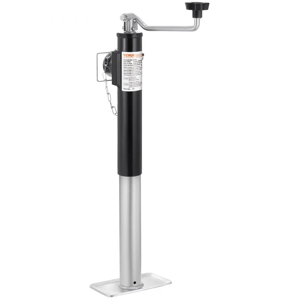 VEVOR Trailer Jack, 2000 lbs Dynamic Load Capacity, Weld-on Pipe-Mount Swivel Trailer Jack, 10" Lift Trailer Jack Stand with Handle for RV Trailer, Horse Trailer, Utility Trailer, and Yacht Trailer