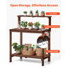 VEVOR Potting Bench Table, Outdoor Gardening Workstation with 36 x 20 in Wood Tabletop, Garden Planting Work Station with Storage Shelves, Hook for Outside Patio, Backyard, Brown
