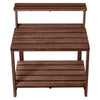 VEVOR Potting Bench Table, Outdoor Gardening Workstation with 36 x 20 in Wood Tabletop, Garden Planting Work Station with Storage Shelves, Hook for Outside Patio, Backyard, Brown