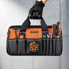 VEVOR Tool Bag, 15.7 Inch, 33-Pocket Portable Tool Box Organizer Storage, Toolbox with Soft Handle, Large Zipper, Adjustable Shoulder Strap, Carrying Toolbag, for Men Women Dad Husband Fathers Day