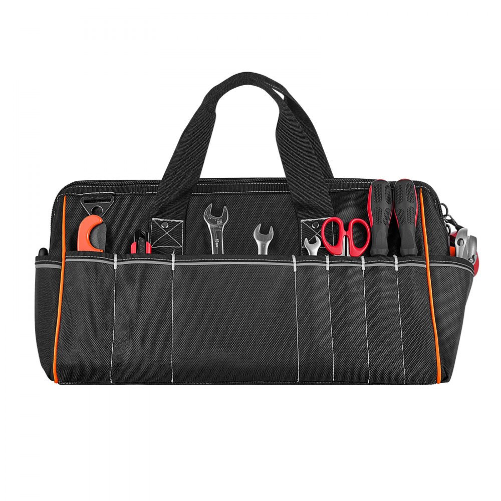 VEVOR Tool Bag, 20 Inch, 33-Pocket Portable Large Tool Box Organizer Storage, Toolbox with Big Zipper, Adjustable Shoulder Strap, Water-Resistant Carry Toolbag, for Men Women Dad Husband Fathers Day