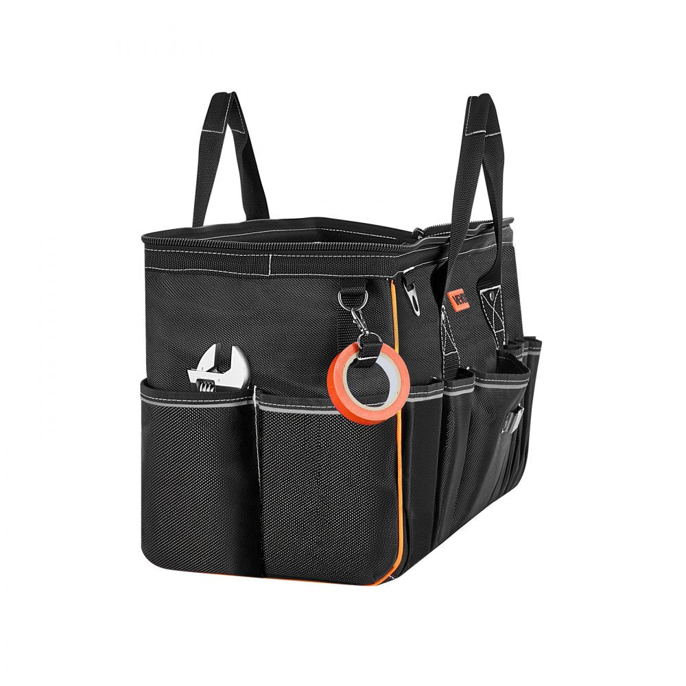 VEVOR Tool Bag, 20 Inch, 33-Pocket Portable Large Tool Box Organizer Storage, Toolbox with Big Zipper, Adjustable Shoulder Strap, Water-Resistant Carry Toolbag, for Men Women Dad Husband Fathers Day