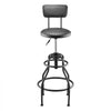VEVOR Shop Stool with Backrest, Pneumatic Garage Seat/Work Stool with 300 lbs Capacity, Adjustable Height Roller Creeper Seat, 360° Swivel Padded Workshop Stool, for Garage, Shop & Auto Repair, Black