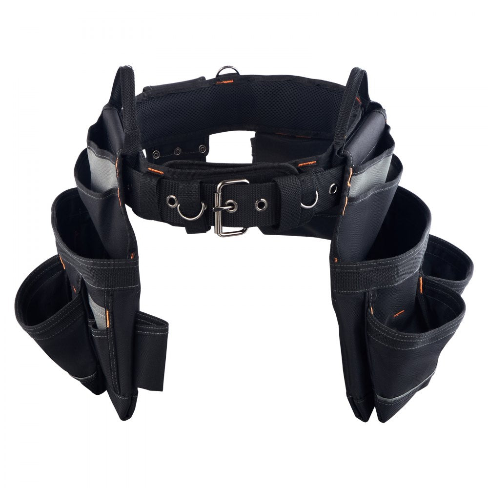 VEVOR Tool Belt, 18 Pockets Professional Tool Pouch for Men, Heavy Duty Adjustable Utility Belt Detachable Work Bag for Electrician, Carpenter, Construction, Work Apron Organizer, Adjusts 31in to 51in