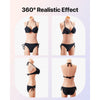 VEVOR Silicone Bodysuit, D-Cup Silicone Breastplate for Crossdressers, Realistic Silk Cotton-Filled Fake Boobs Breast Forms for Transgender Cosplay Drag Queen, Nude