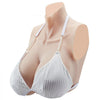 VEVOR Silicone Breastplate, H-Cup High Neckline Fake Breasts for Crossdressers, Realistic Silicone-Filled Fake Boobs Breast Forms for Transgender Cosplay Drag Queen, Ivory
