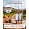 VEVOR Fruit Wine Press, 3.96Gal/15L, Stainless Steel Manual Juice Maker, Heavy Duty T-Shaped Handle & Cross-beam for Cider Apple Grape Vegetable Press, with 2 Filter Bags, for Kitchen Home Brewing
