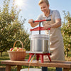 VEVOR Fruit Wine Press, 3.96Gal/15L, Stainless Steel Manual Juice Maker, Heavy Duty T-Shaped Handle & Cross-beam for Cider Apple Grape Vegetable Press, with 2 Filter Bags, for Kitchen Home Brewing