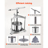 VEVOR Fruit Wine Press, 0.8 Gallon/3L, Stainless Steel Manual Juice Maker with Powerful T-Shaped Handle, Juice Making for Apple/Grape/Orange/Berry, Cheese/Tincture/Herbal Press, for Kitchen Home