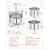 VEVOR 3.17 Gal/12L Fruit Wine Press, 2 Stainless Steel Barrels, Manual Juice Maker, Cider Apple Grape Tincture Honey Olive Oil Making Press with Triangular Handle for Outdoor Kitchen Home