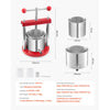 VEVOR 0.44 Gal/1.65L Fruit Wine Press, 2 Stainless Steel Barrels, Manual Juice Maker, Cider Apple Grape Tincture Honey Olive Oil Making Press with T-Handle for Outdoor Kitchen Home