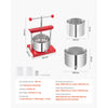 VEVOR 0.8 Gal/3L Fruit Wine Press, 2 Stainless Steel Barrels, Manual Juice Maker, Cider Apple Grape Tincture Honey Olive Oil Making Press with T-Handle for Outdoor Kitchen Home