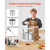VEVOR 1.45 Gal/5L Fruit Wine Press, 2 Stainless Steel Barrels, Manual Juice Maker, Cider Apple Grape Tincture Honey Olive Oil Making Press with Triangular Handle for Outdoor Kitchen Home