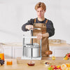 VEVOR 1.45 Gal/5L Fruit Wine Press, 2 Stainless Steel Barrels, Manual Juice Maker, Cider Apple Grape Tincture Honey Olive Oil Making Press with Triangular Handle for Outdoor Kitchen Home