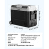 VEVOR Car Refrigerator, DC 12/24V AC100-240V Compressor Electric Cooler, -4°F to 68°F Truck Refrigerator with APP Control, Wheels & Dual Zone, 48 QT Cars Cooler for RVs, Boats, Camping, Fishing