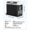 VEVOR Car Refrigerator, DC 12/24V AC100-240V Compressor Electric Cooler, -4°F to 68°F Truck Refrigerator with APP Control, Wheels & Dual Zone, 58 QT Cars Cooler for RVs, Boats, Camping, Fishing