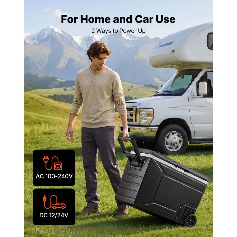 VEVOR 12 Volt Refrigerator, 82.4 QT/ 78L Car Fridge, Portable Electric Freezer Compressor with Handle, APP Control and Wheel, 12V/24V DC 100-240V AC, -4℉ to 68℉, for Truck Van RV SUV Travel Camping