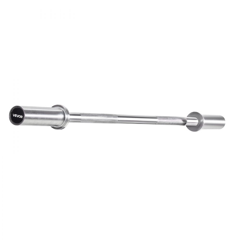 VEVOR 4FT Barbell Bar, Fits 2-Inch Weight Plates, Chrome Plated Barbell Bar with Knurled Grip for Strength Training, Weightlifting, Squat, Deadlift, Bench Press, Curl, Overhead Press, 500lbs Capacity