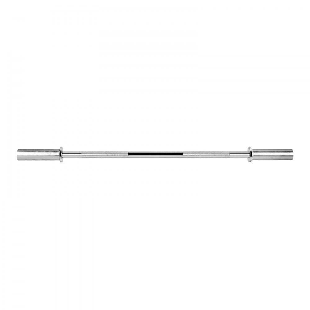VEVOR 4FT Barbell Bar, Fits 2-Inch Weight Plates, Chrome Plated Barbell Bar with Knurled Grip for Strength Training, Weightlifting, Squat, Deadlift, Bench Press, Curl, Overhead Press, 500lbs Capacity