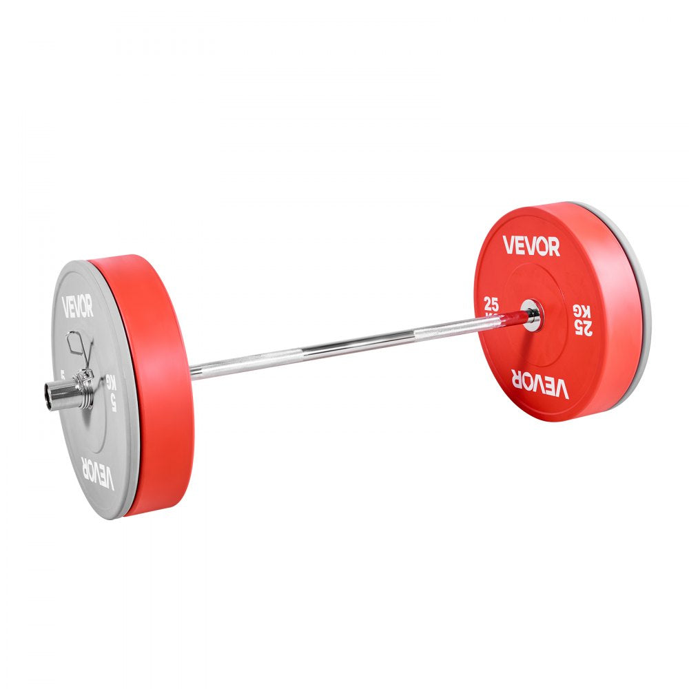 VEVOR 4FT Barbell Bar, Fits 2-Inch Weight Plates, Chrome Plated Barbell Bar with Knurled Grip for Strength Training, Weightlifting, Squat, Deadlift, Bench Press, Curl, Overhead Press, 500lbs Capacity