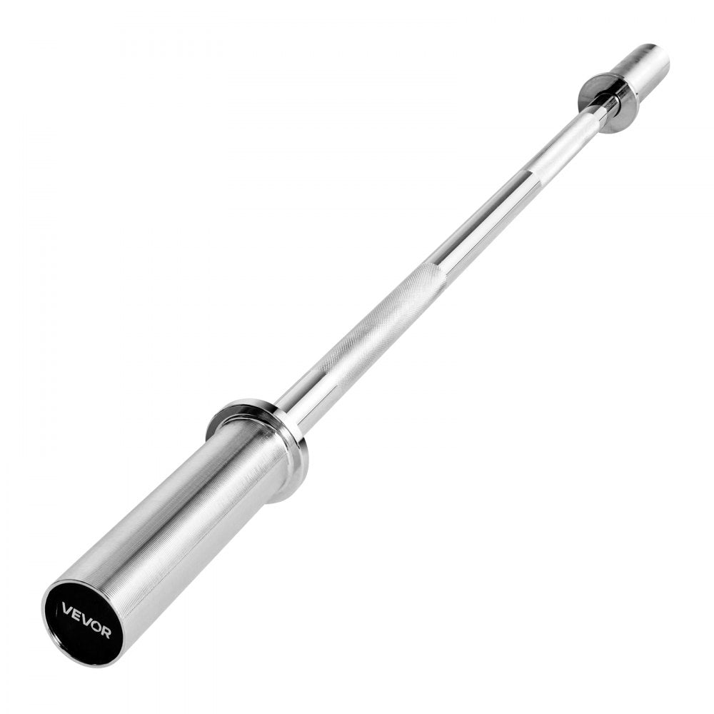 VEVOR 4FT Barbell Bar, Fits 2-Inch Weight Plates, Chrome Plated Barbell Bar with Knurled Grip for Strength Training, Weightlifting, Squat, Deadlift, Bench Press, Curl, Overhead Press, 500lbs Capacity