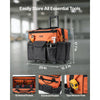 VEVOR Rolling Tool Bag, 110 lbs Load Capacity, 27 Pockets Heavy Duty Roller Tool Bag on Wheels, Adjustable Telescoping Handle & Stable Base, Toolbag Organizers with Wheels for Construction, Mechanic