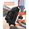 VEVOR 3 Ball Bowling Bag Double Roller Bag with Separate Shoe Compartment, for Bowling Shoes (Up To US Men Size 16), Rolling Ball Bag w/ Wheel, Accessory Pocket, Retractable Handle Extends to 40 in