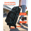 VEVOR 3 Ball Bowling Bag Double Roller Bag with Separate Shoe Compartment, for Bowling Shoes (Up To US Men Size 16), Rolling Ball Bag w/ Wheel, Accessory Pocket, Retractable Handle Extends to 40 in