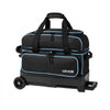 VEVOR 3 Ball Bowling Bag Double Roller Bag with Separate Shoe Compartment, for Bowling Shoes (Up To US Men Size 16), Rolling Ball Bag w/ Wheel, Accessory Pocket, Retractable Handle Extends to 40 in