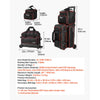 VEVOR 3 Ball Bowling Bag Double Roller Bag with Separate Shoe Compartment, for Bowling Shoes (Up To US Men Size 16), Rolling Ball Bag w/ Wheel, Accessory Pocket, Retractable Handle Extends to 40 in