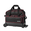 VEVOR 3 Ball Bowling Bag Double Roller Bag with Separate Shoe Compartment, for Bowling Shoes (Up To US Men Size 16), Rolling Ball Bag w/ Wheel, Accessory Pocket, Retractable Handle Extends to 40 in