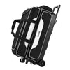 VEVOR 3 Ball Bowling Bag Double Roller Bag with Separate Shoe Compartment, for Bowling Shoes (Up To US Men Size 16), Rolling Ball Bag w/ Wheel, Accessory Pocket, Retractable Handle Extends to 40 in